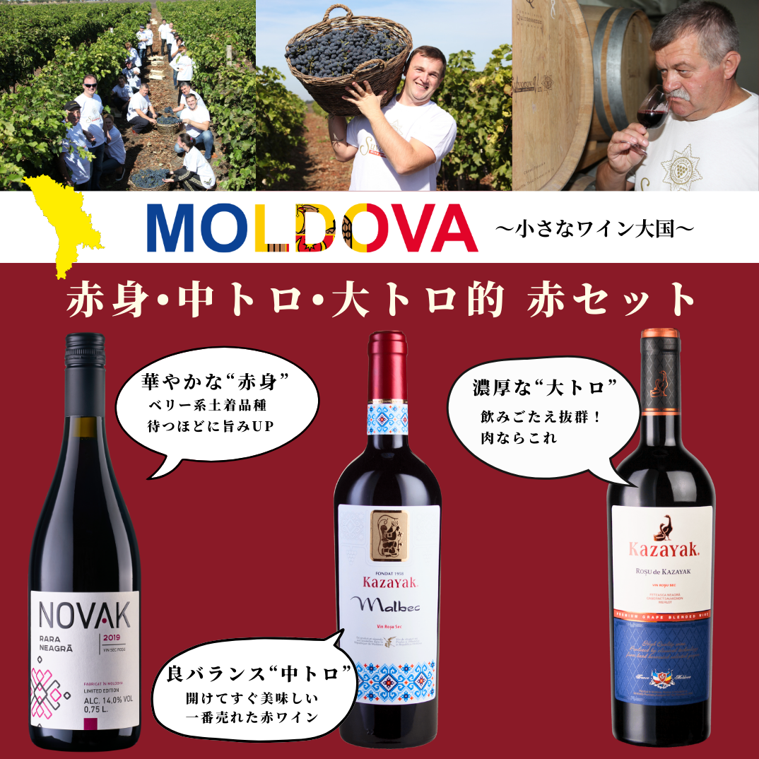 飲むフルコース　赤ワイン３種盛り